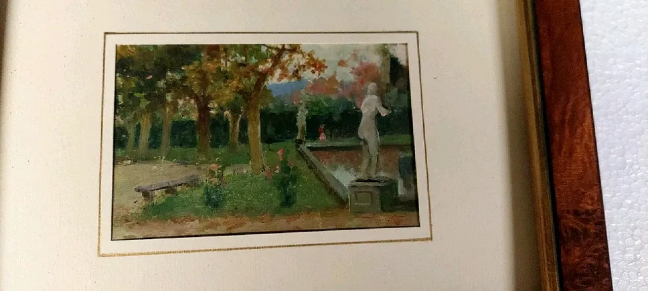 Garden of Villa Toscana, oil on panel, early 20th century 8