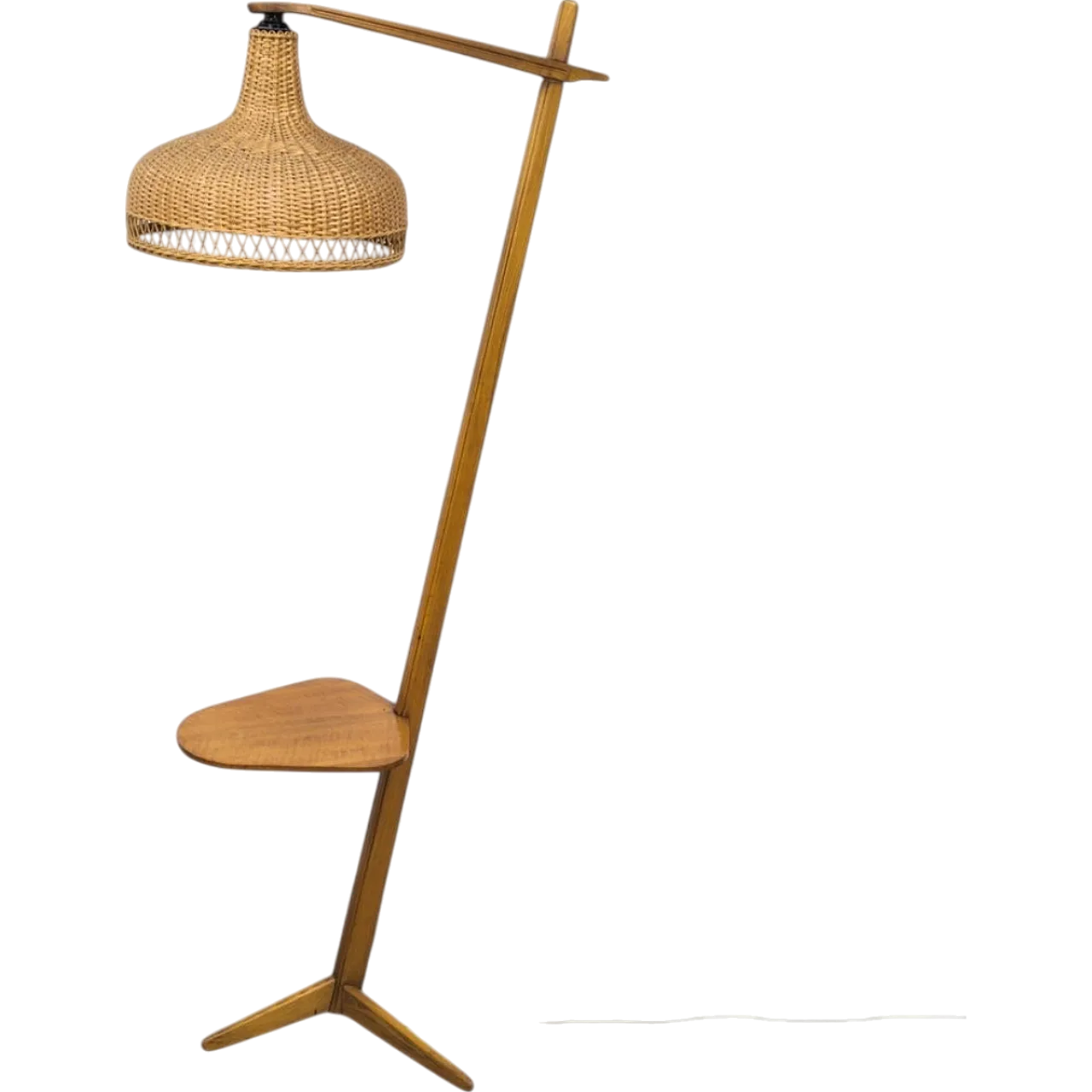 Mid-Century wooden floor lamp by Krásná Jizba, 1950s 13