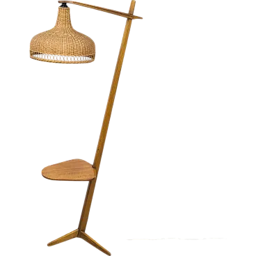 Mid-Century wooden floor lamp by Krásná Jizba, 1950s