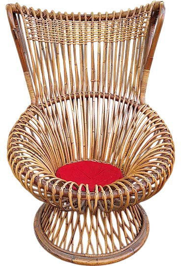 Poltrona  in rattan di Franco Albini, anni '60