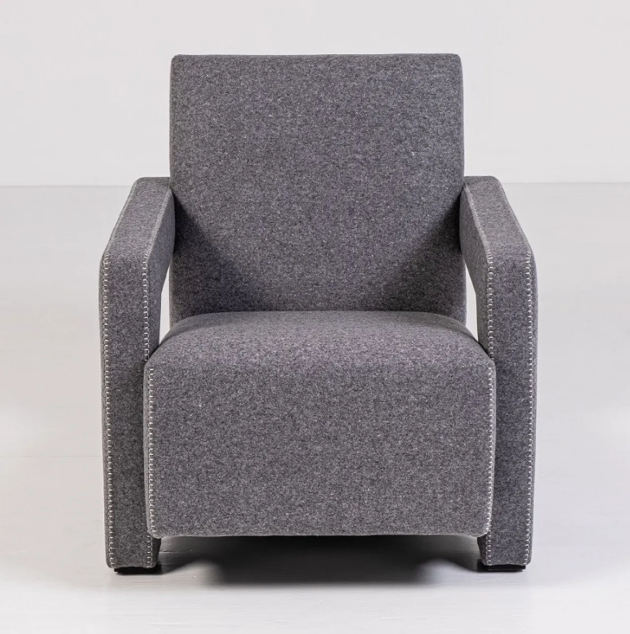 637 Utrecht armchair by Cassina in turquoise wool, 2000s 1