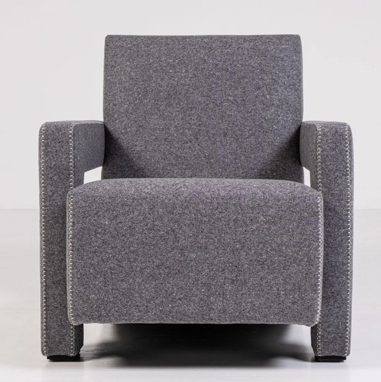 637 Utrecht armchair by Cassina in turquoise wool, 2000s 3