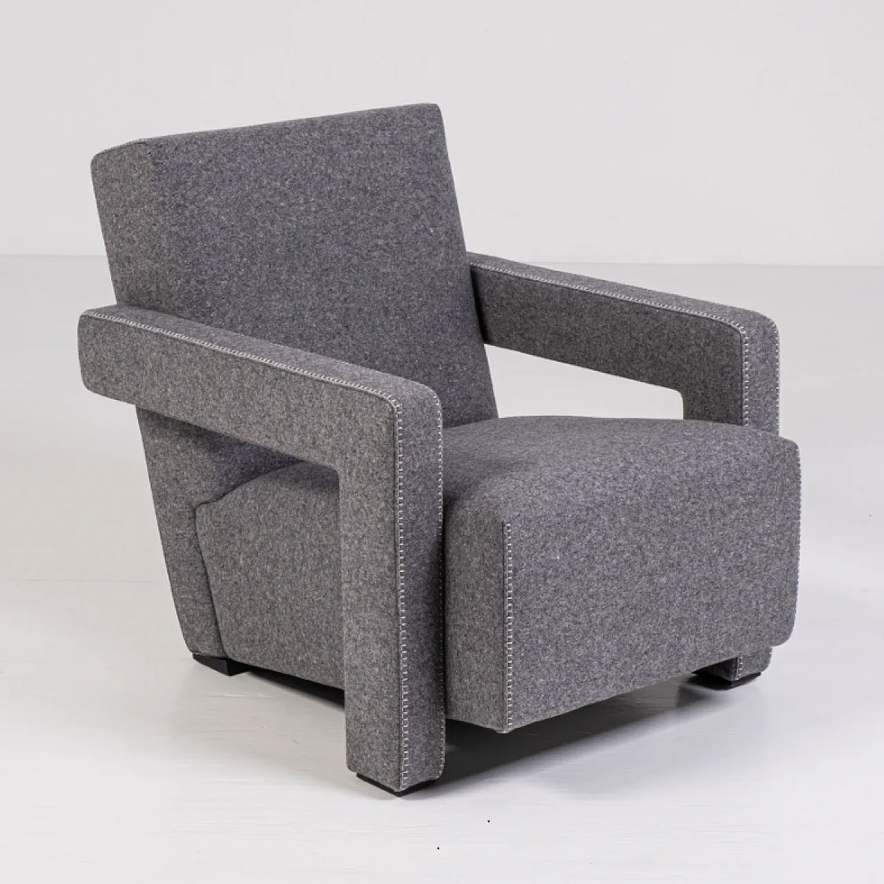 637 Utrecht armchair by Cassina in turquoise wool, 2000s 20