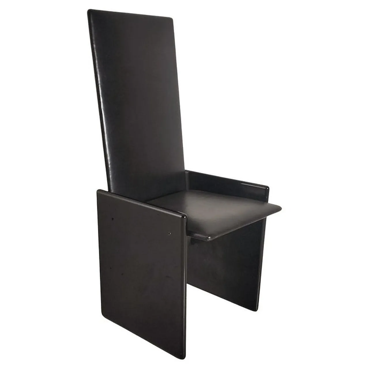 Black Laquered and Leather Chair "Kazuki" by K. Takahama for S.Gavina 1