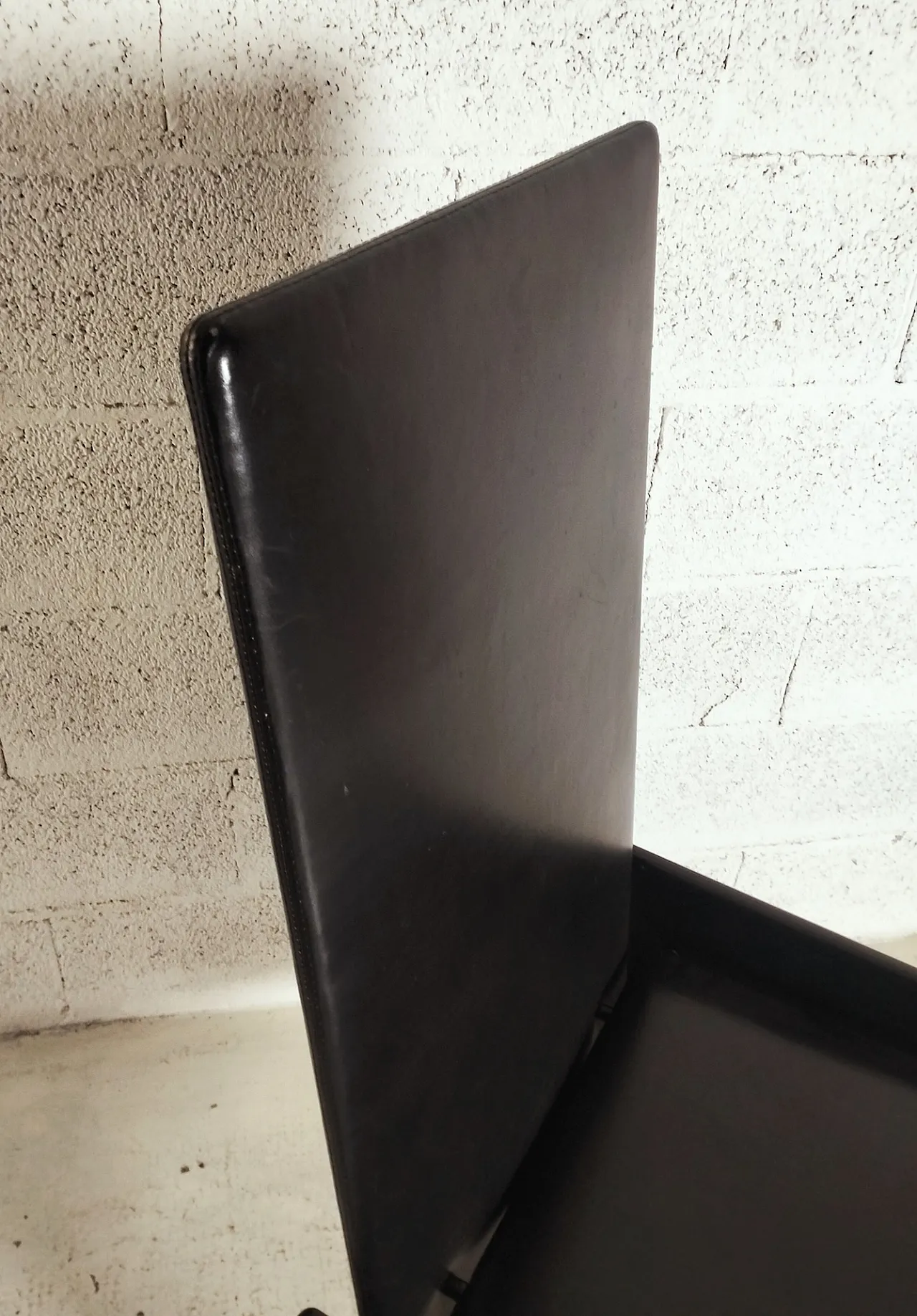 Black Laquered and Leather Chair "Kazuki" by K. Takahama for S.Gavina 5