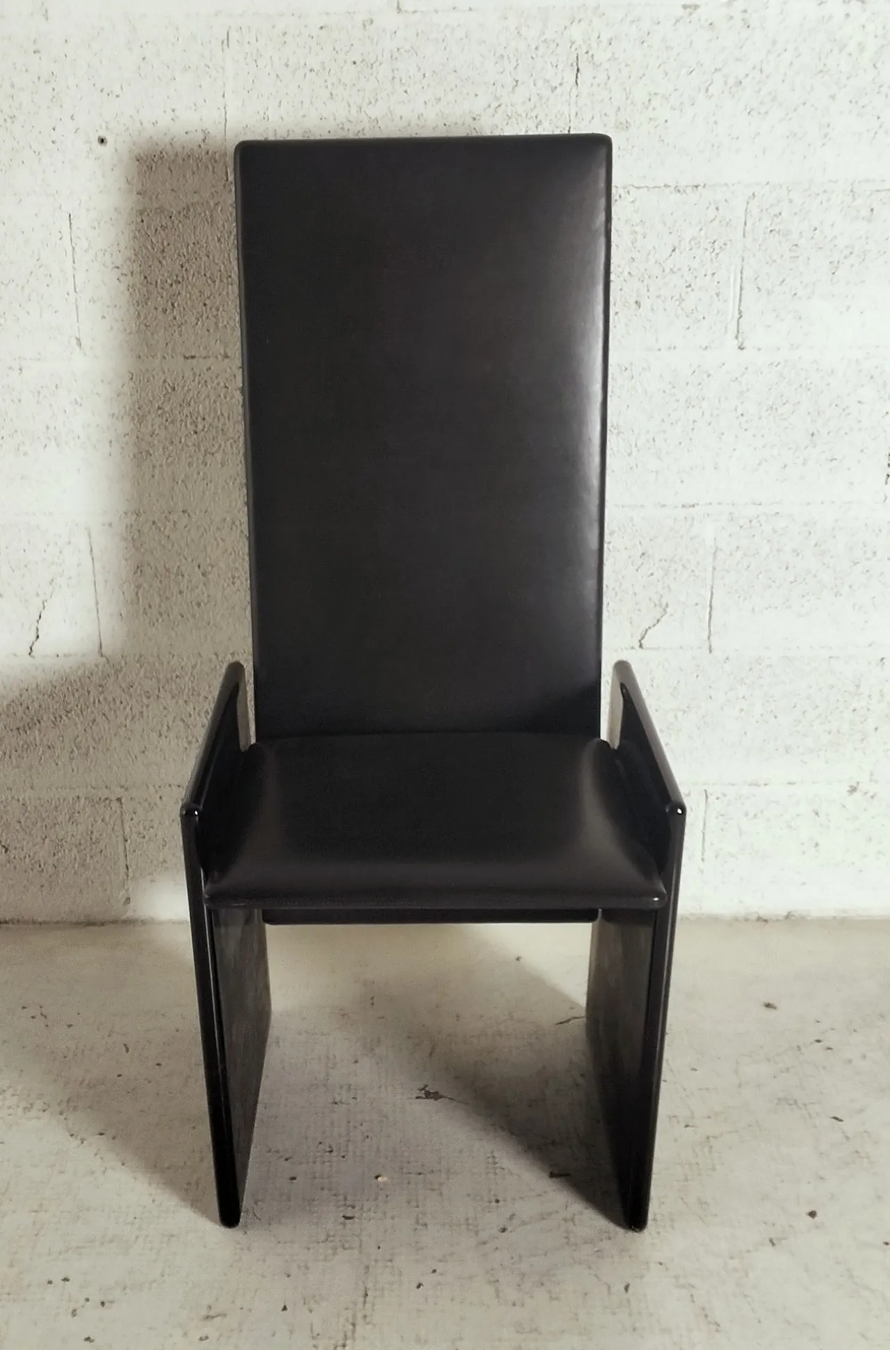 Black Laquered and Leather Chair "Kazuki" by K. Takahama for S.Gavina 8