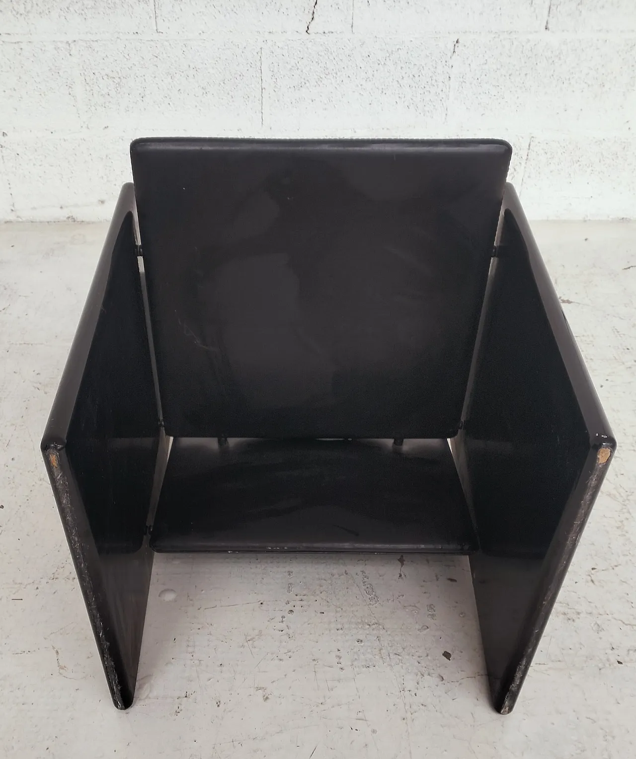 Black Laquered and Leather Chair "Kazuki" by K. Takahama for S.Gavina 12