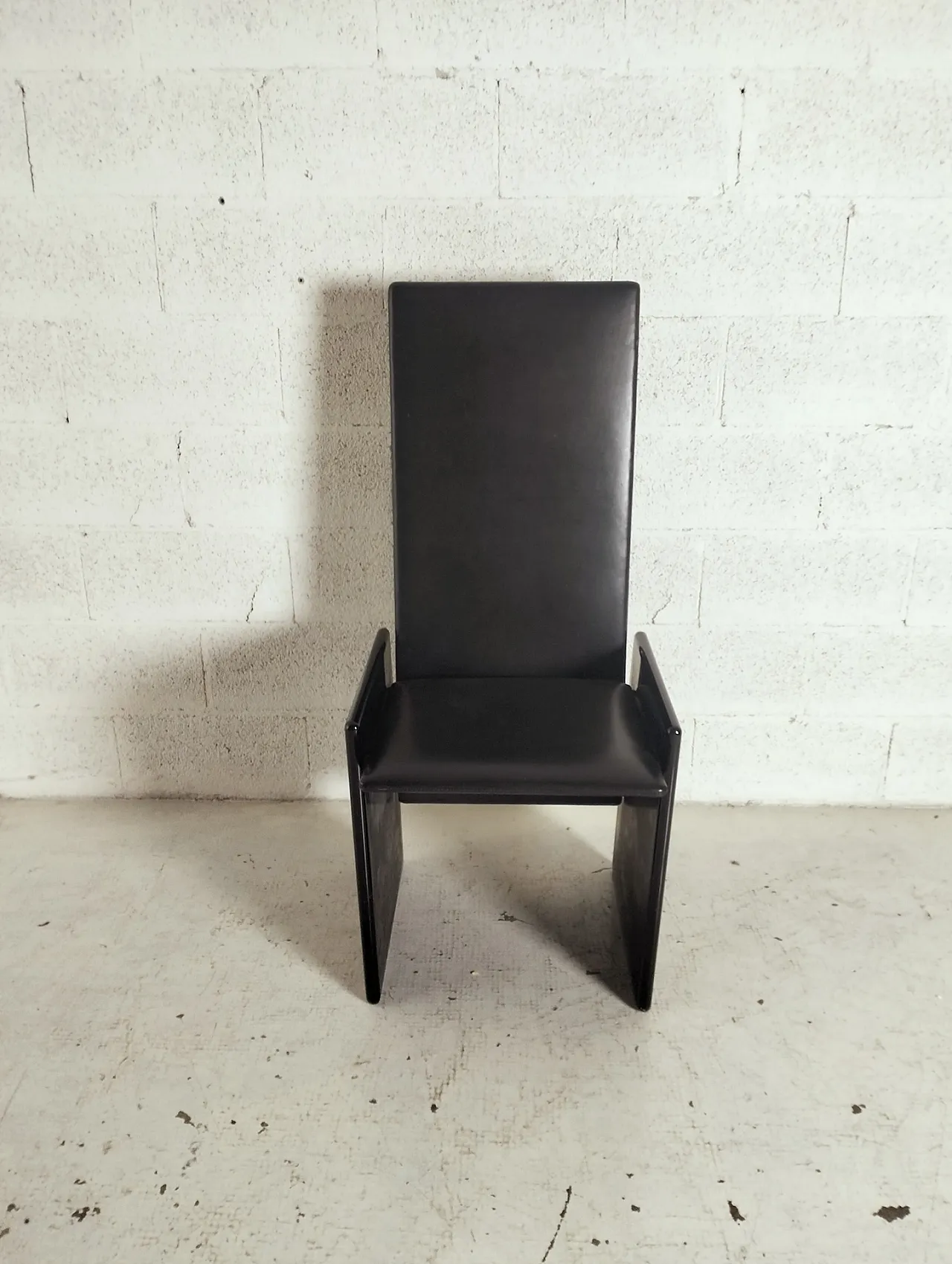 Black Laquered and Leather Chair "Kazuki" by K. Takahama for S.Gavina 14