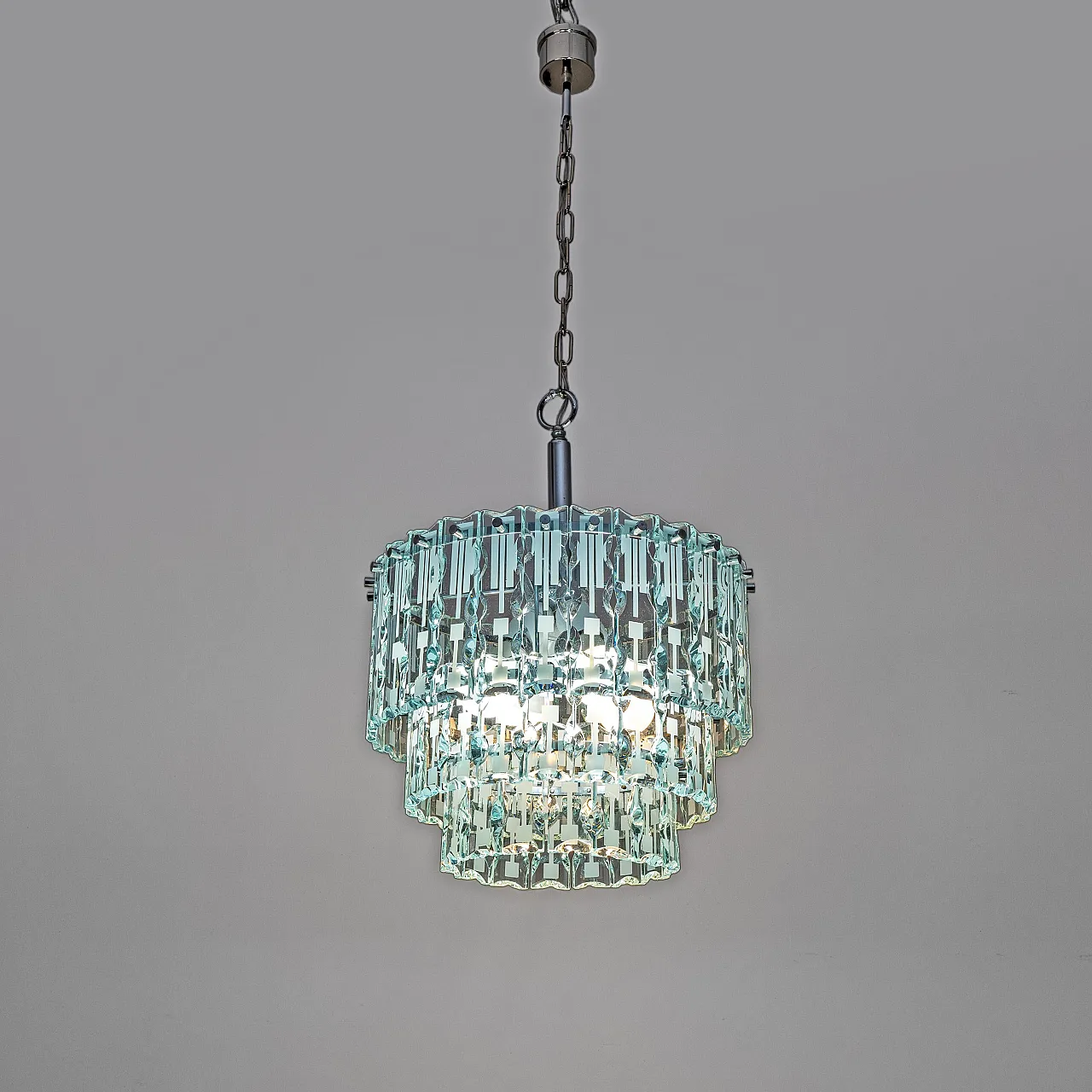 Ground crystal chandelier by Cristal Art, 1970s 3