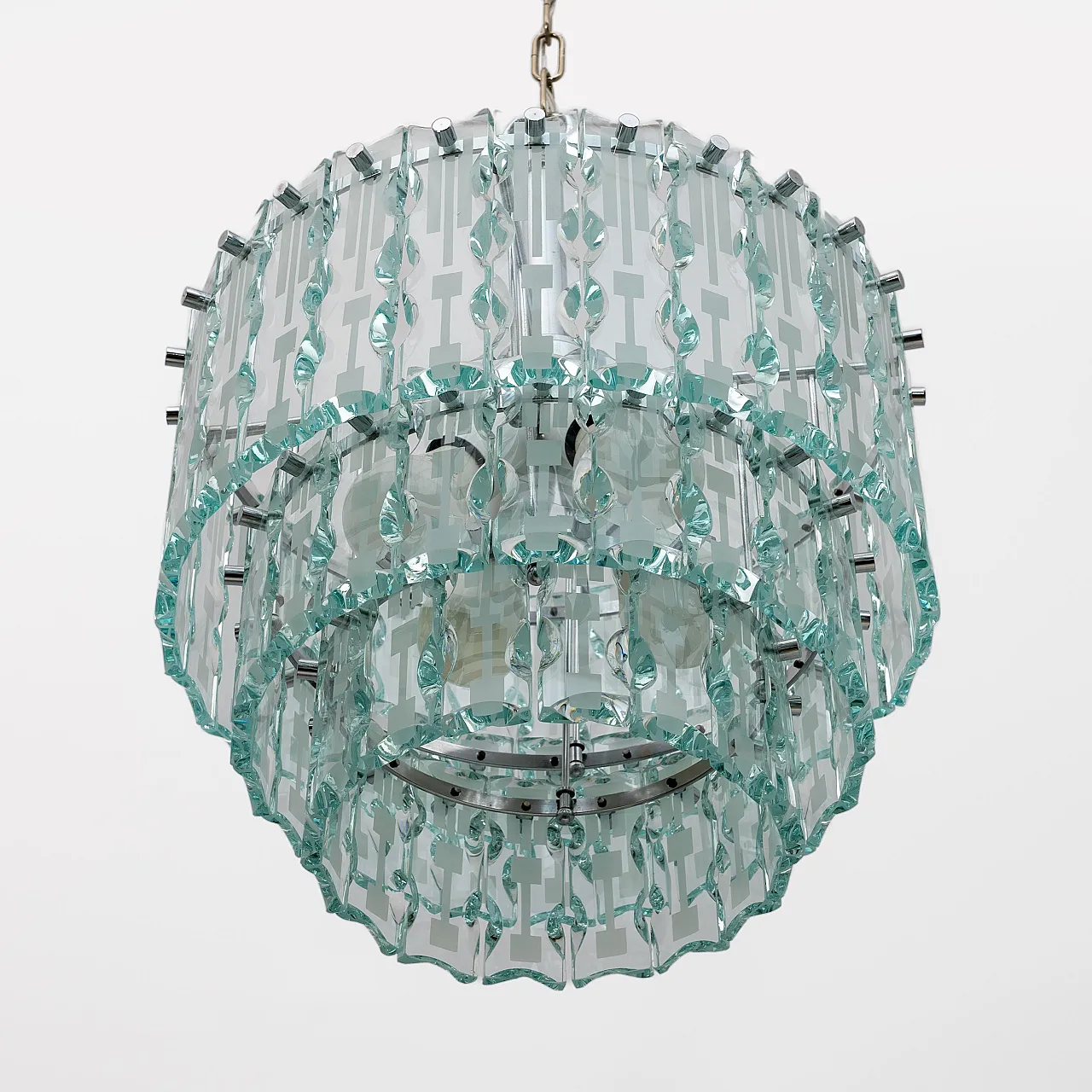 Ground crystal chandelier by Cristal Art, 1970s 4