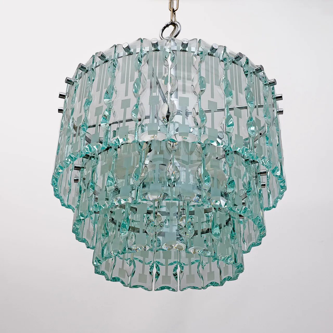 Ground crystal chandelier by Cristal Art, 1970s 6