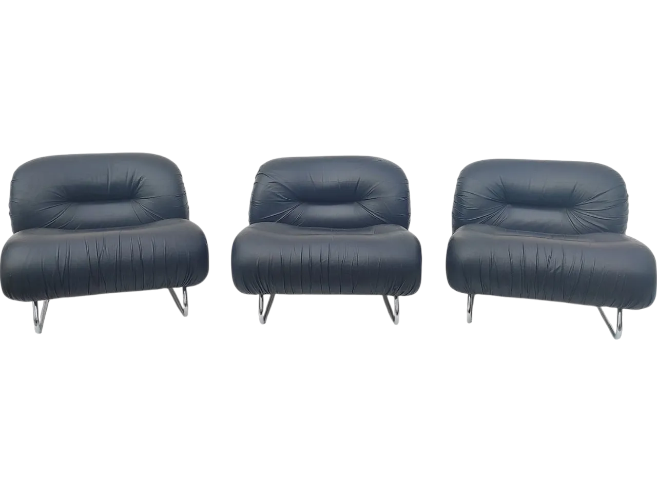 3 Mid-Century lounge chairs, 1980s 11