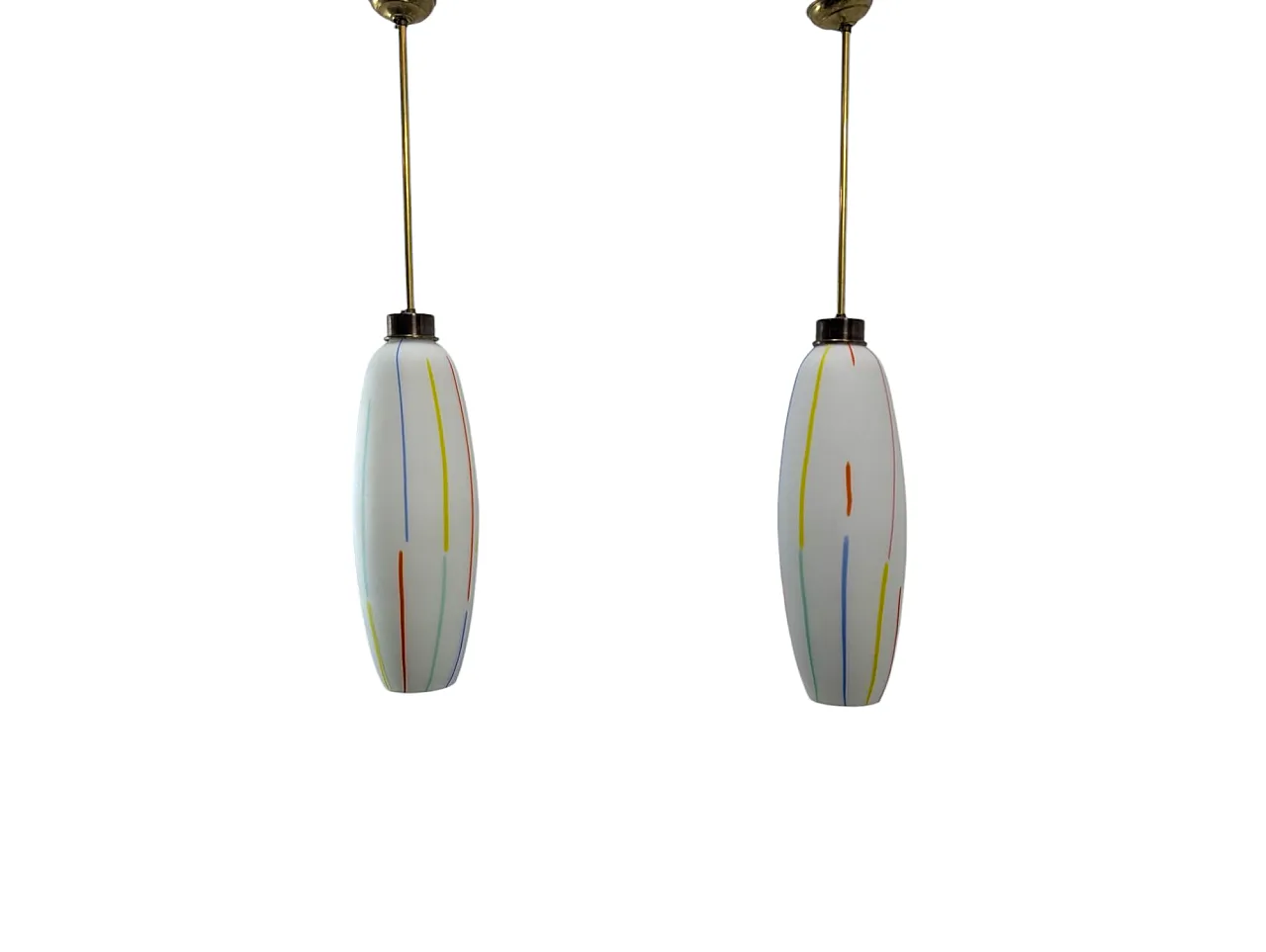 Pair of Suspension Lamps in Openda 1950s 1