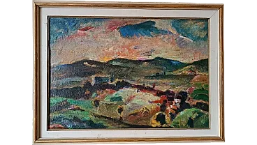 Paesaggio di Dilvo Lotti, olio su tavola, anni '30