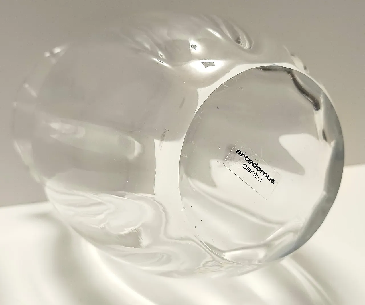 Transparent Murano Glass Vase by Moretti and Nason, Labeled, Italy 1990s 5