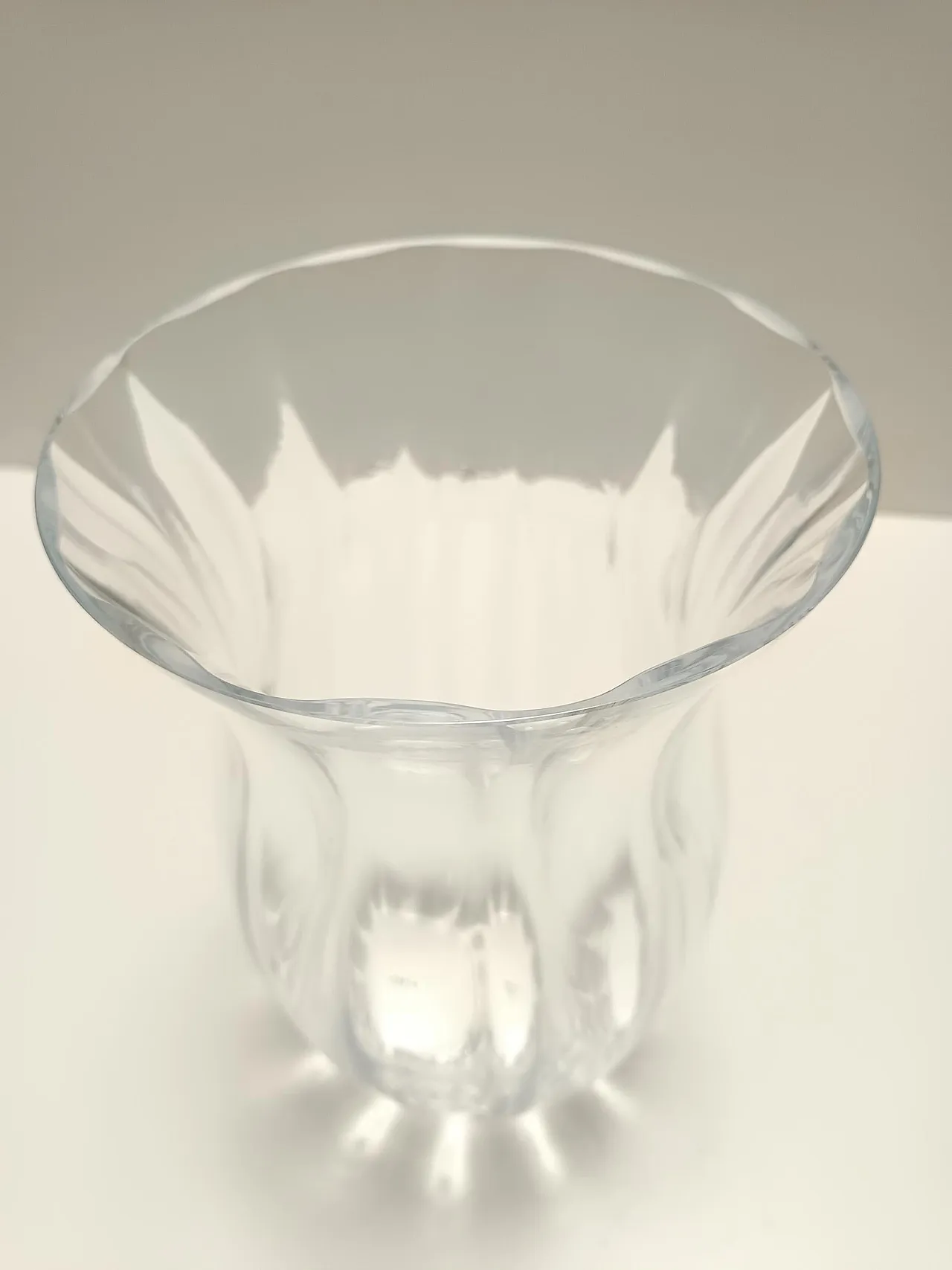 Transparent Murano Glass Vase by Moretti and Nason, Labeled, Italy 1990s 6