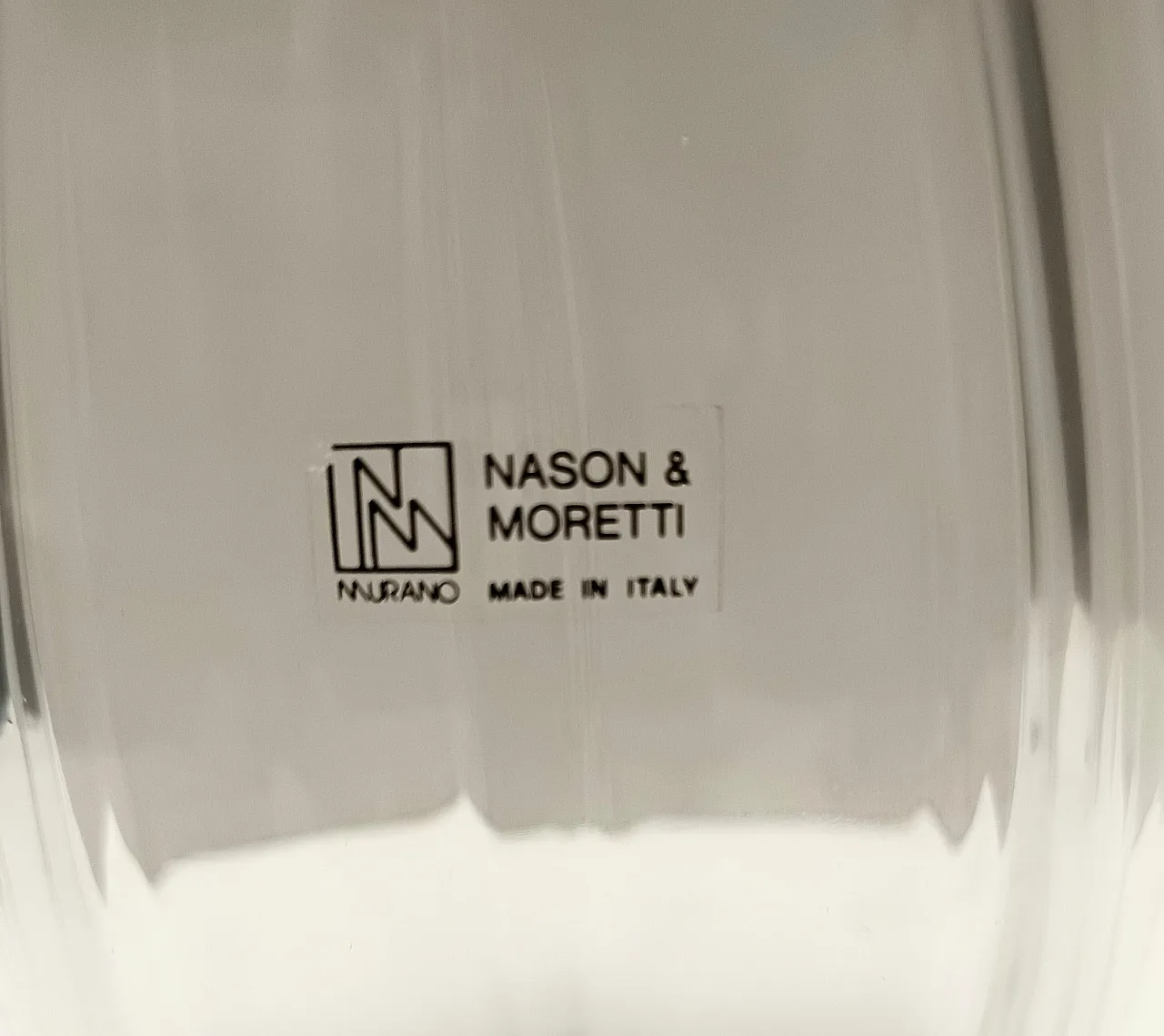 Transparent Murano Glass Vase by Moretti and Nason, Labeled, Italy 1990s 7