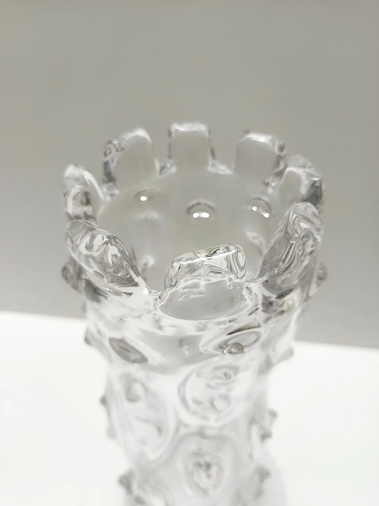 "A Mugnoni" Murano glass vase in Ercole Barovier style, 50s 6