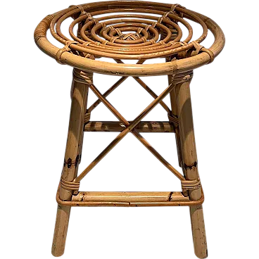 Rattan stool, 1970s