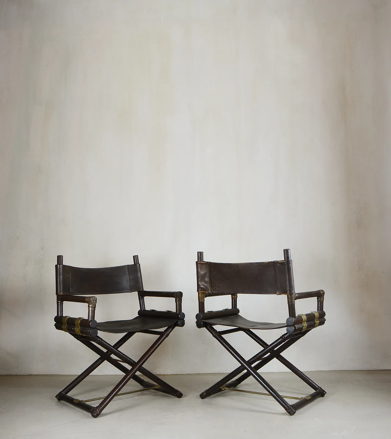 Pair of Director's Chairs by Lyda Levi for McGuire, Italy, 1970s 1