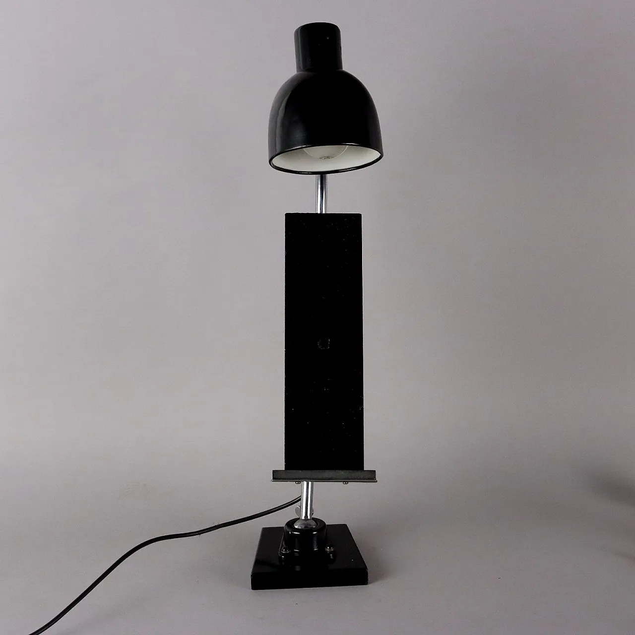 Table lamp with lectern aluminium black metal, 1960s 4