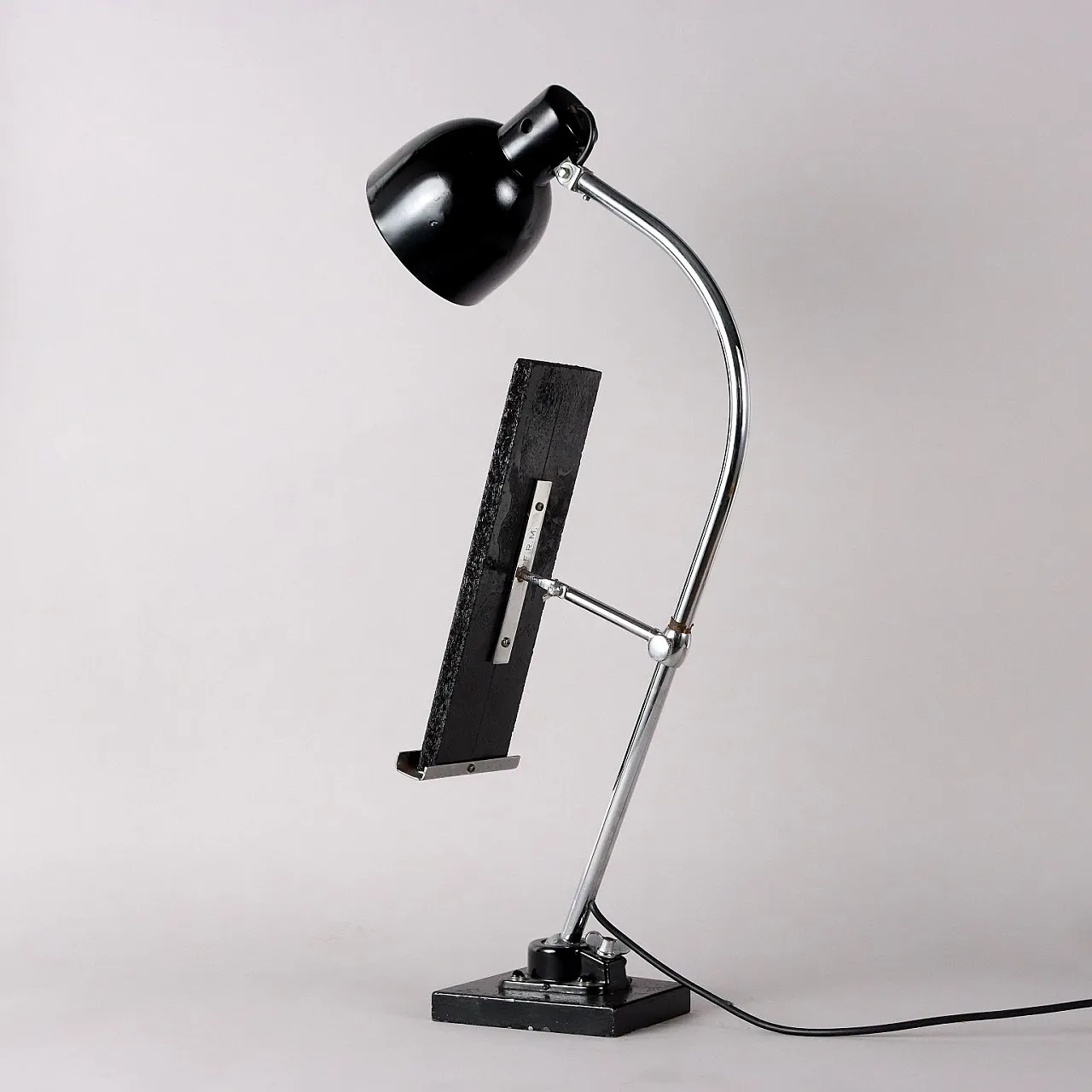 Table lamp with lectern aluminium black metal, 1960s 6