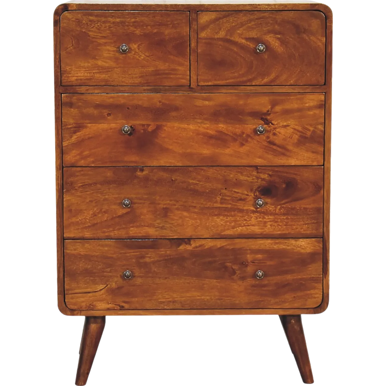 4 Chest over 3 Curved Oakish Artisan Furniture Solid Wood, 2000s 12