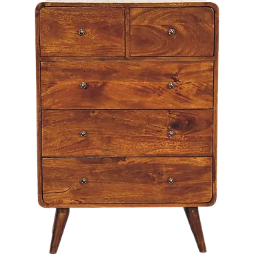 4 Chest over 3 Curved Oakish Artisan Furniture Solid Wood, 2000s