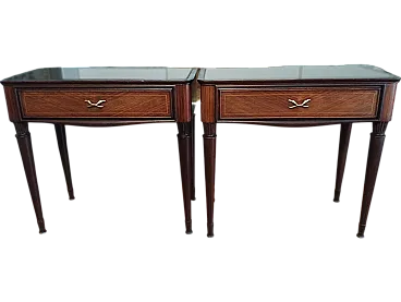 Pair of Bedside Beds Art Decò Mid Century of the 1950s