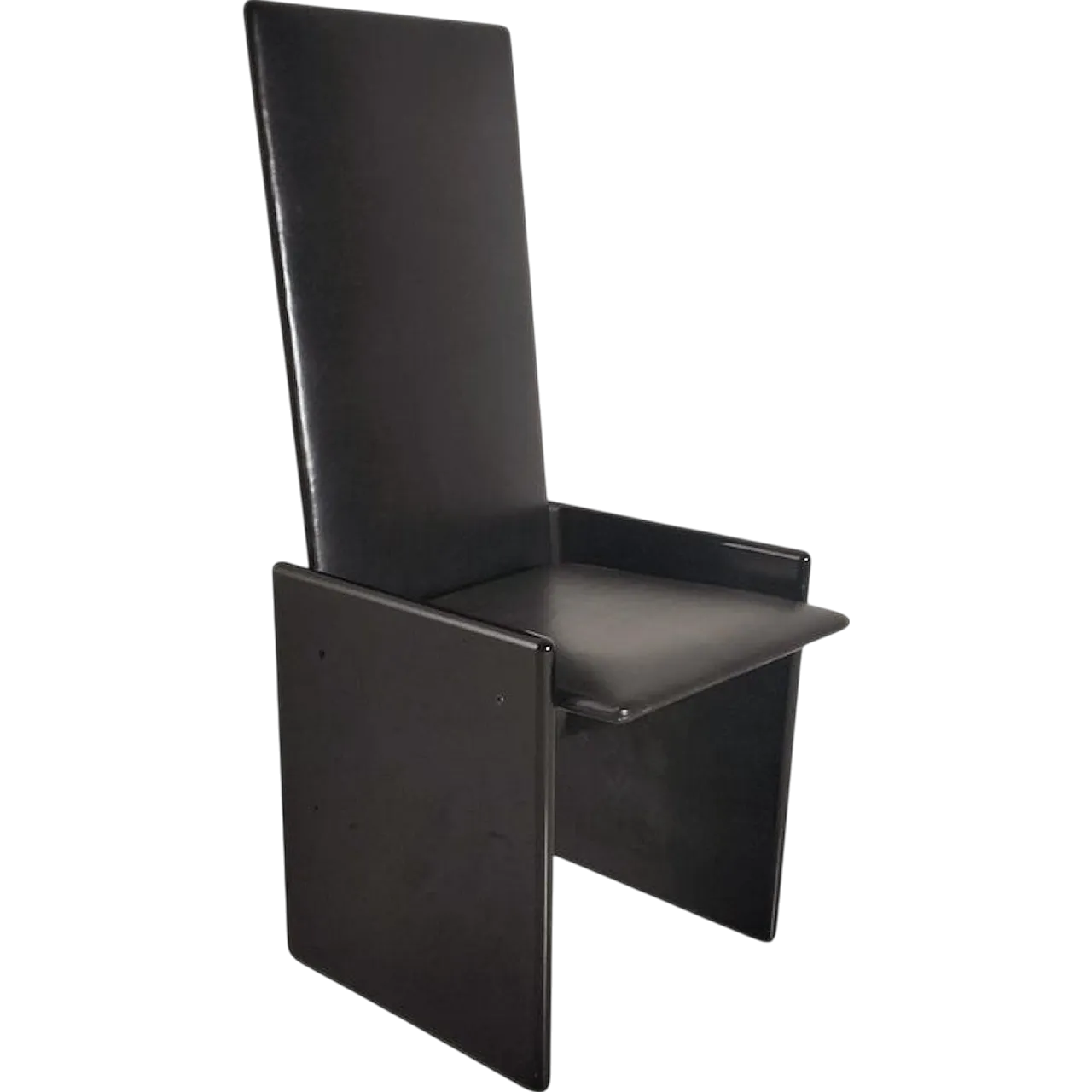 Black Laquered and Leather Chair "Kazuki" by K. Takahama for S.Gavina 15