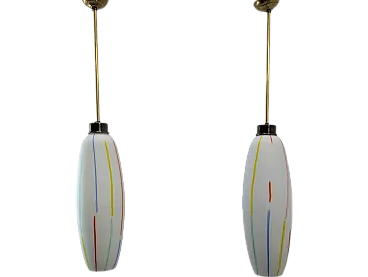 Pair of Suspension Lamps in Openda 1950s