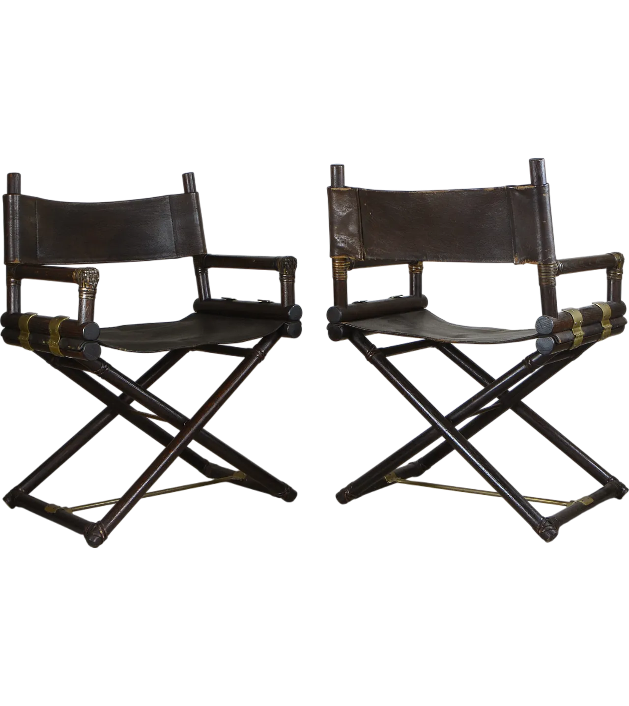 Pair of Director's Chairs by Lyda Levi for McGuire, Italy, 1970s 8