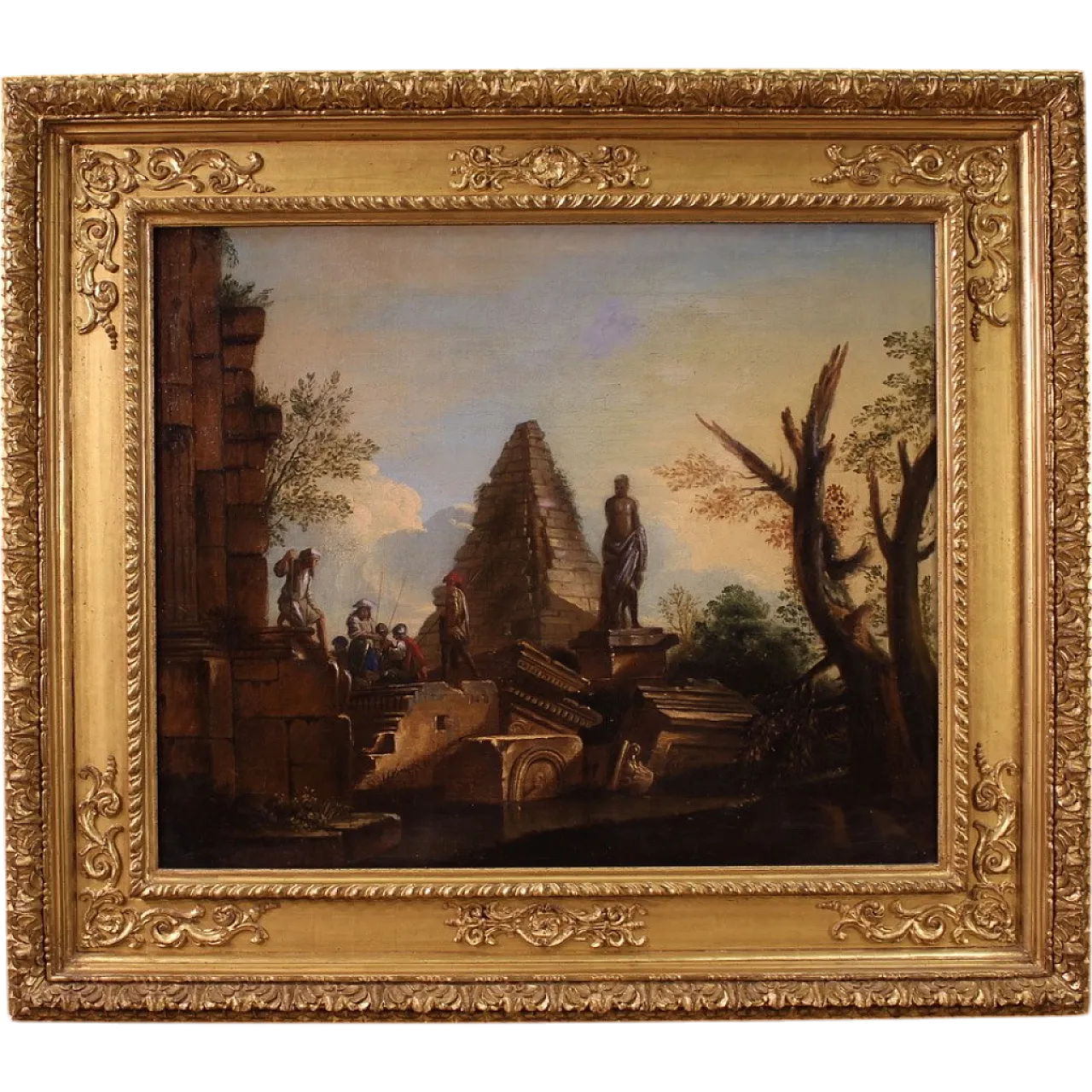 Andrea Locatelli attr., Capriccio painting with classic ruins, 18th c. 15