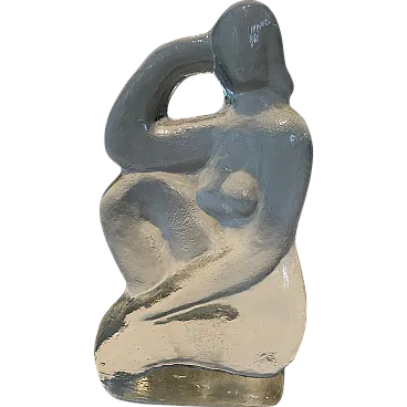 Glass sculpture representing a naked woman posing, 1970s