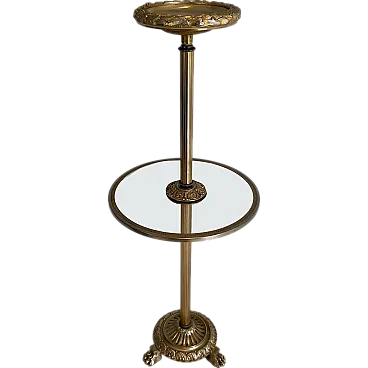 Bronze, glass and brass ashtray on stand by Maison Baguès, 1940s