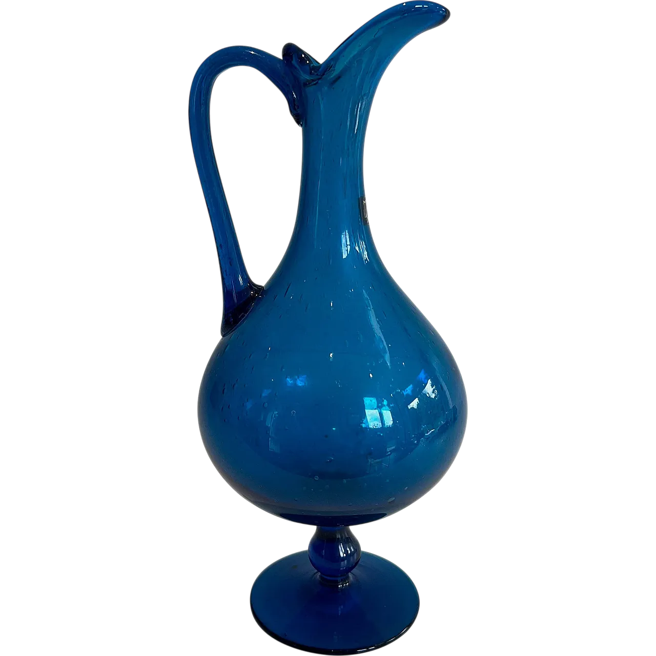 Bluish glass jug signed Stilnovo, 1970s 16