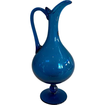 Bluish glass jug signed Stilnovo, 1970s