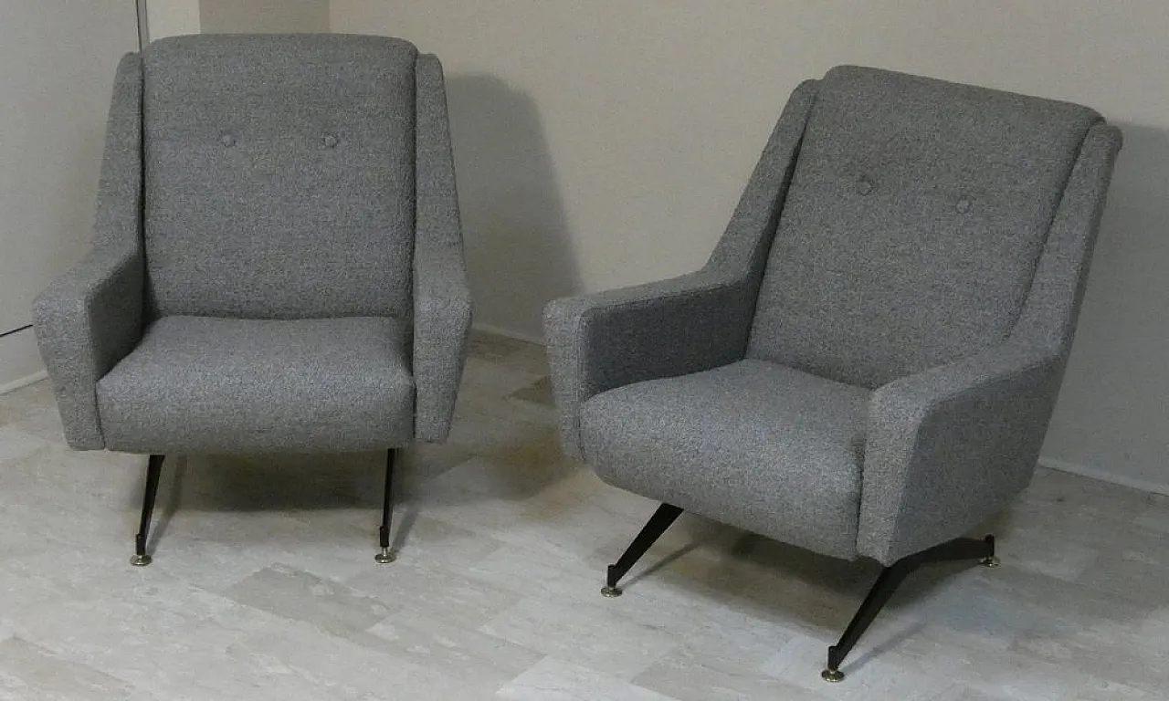 Set of Italian Modern Armchairs in Bouclè Yarn from Officina Di Ricerca, Italy, 1960s, Set of 2 2