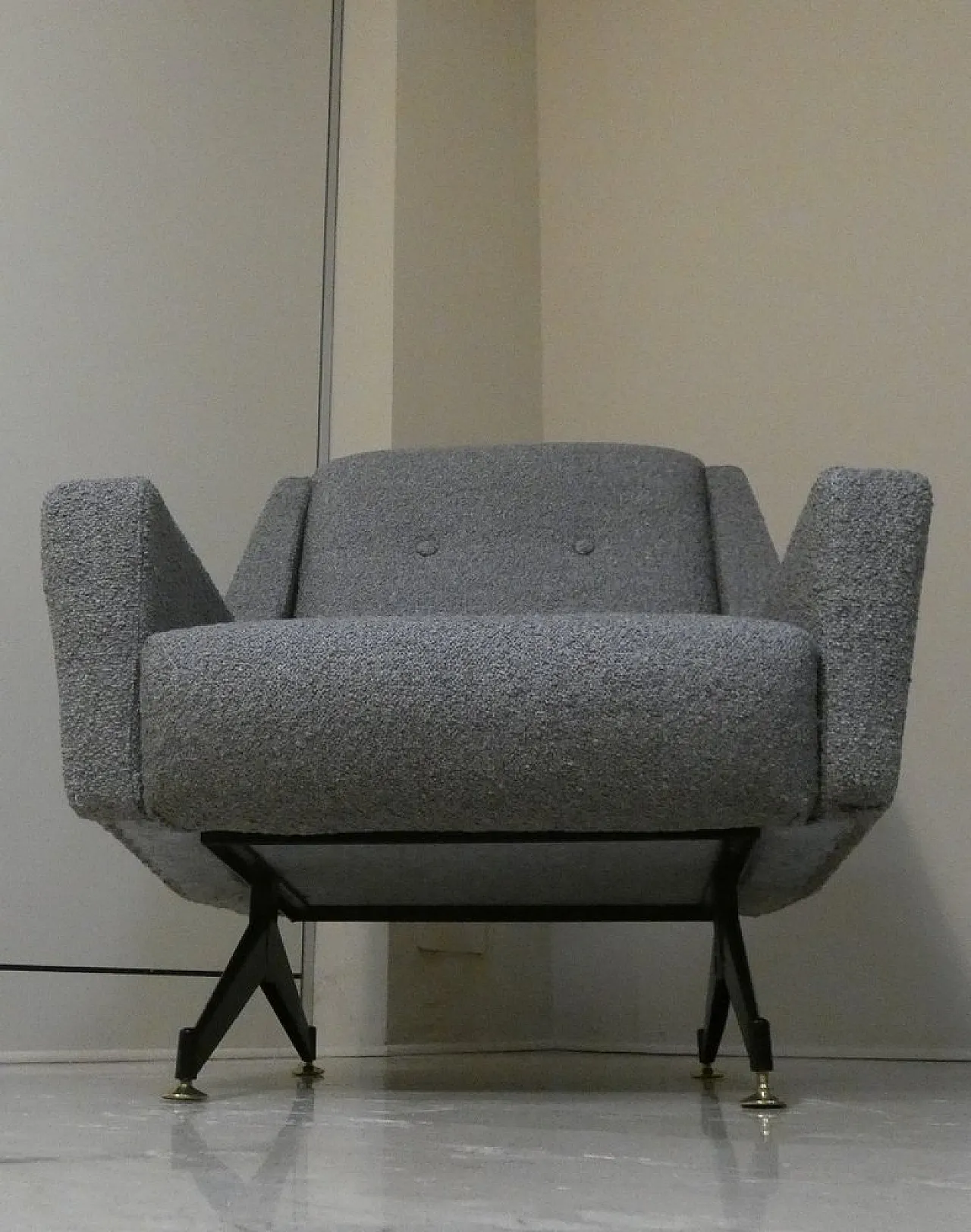 Set of Italian Modern Armchairs in Bouclè Yarn from Officina Di Ricerca, Italy, 1960s, Set of 2 11