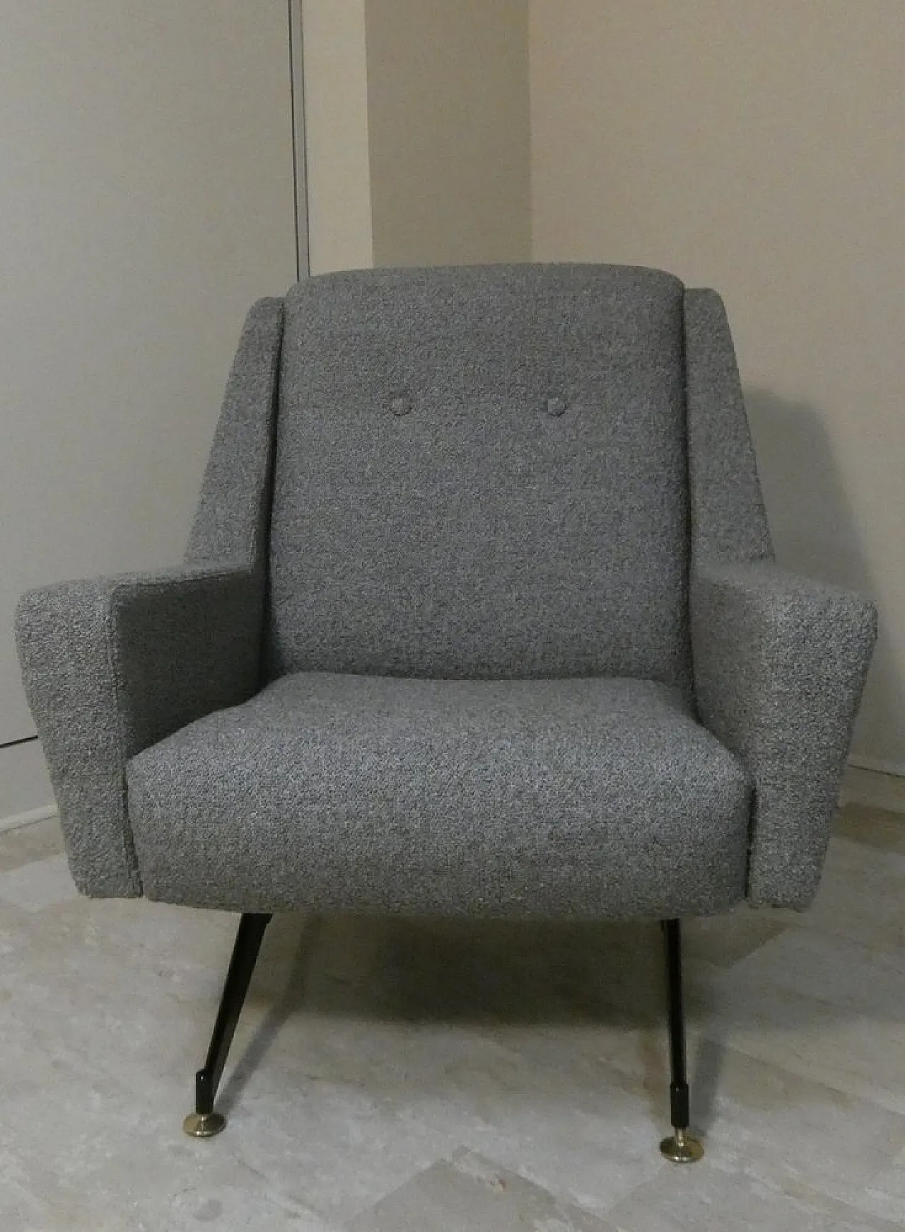 Set of Italian Modern Armchairs in Bouclè Yarn from Officina Di Ricerca, Italy, 1960s, Set of 2 19