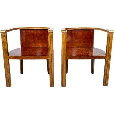 Pair of modernist wooden chairs, 1930s