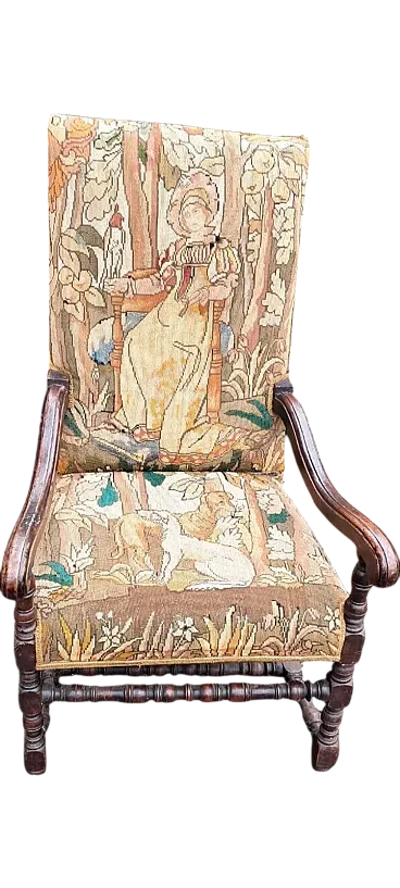 Walnut reel armchair, 17th century