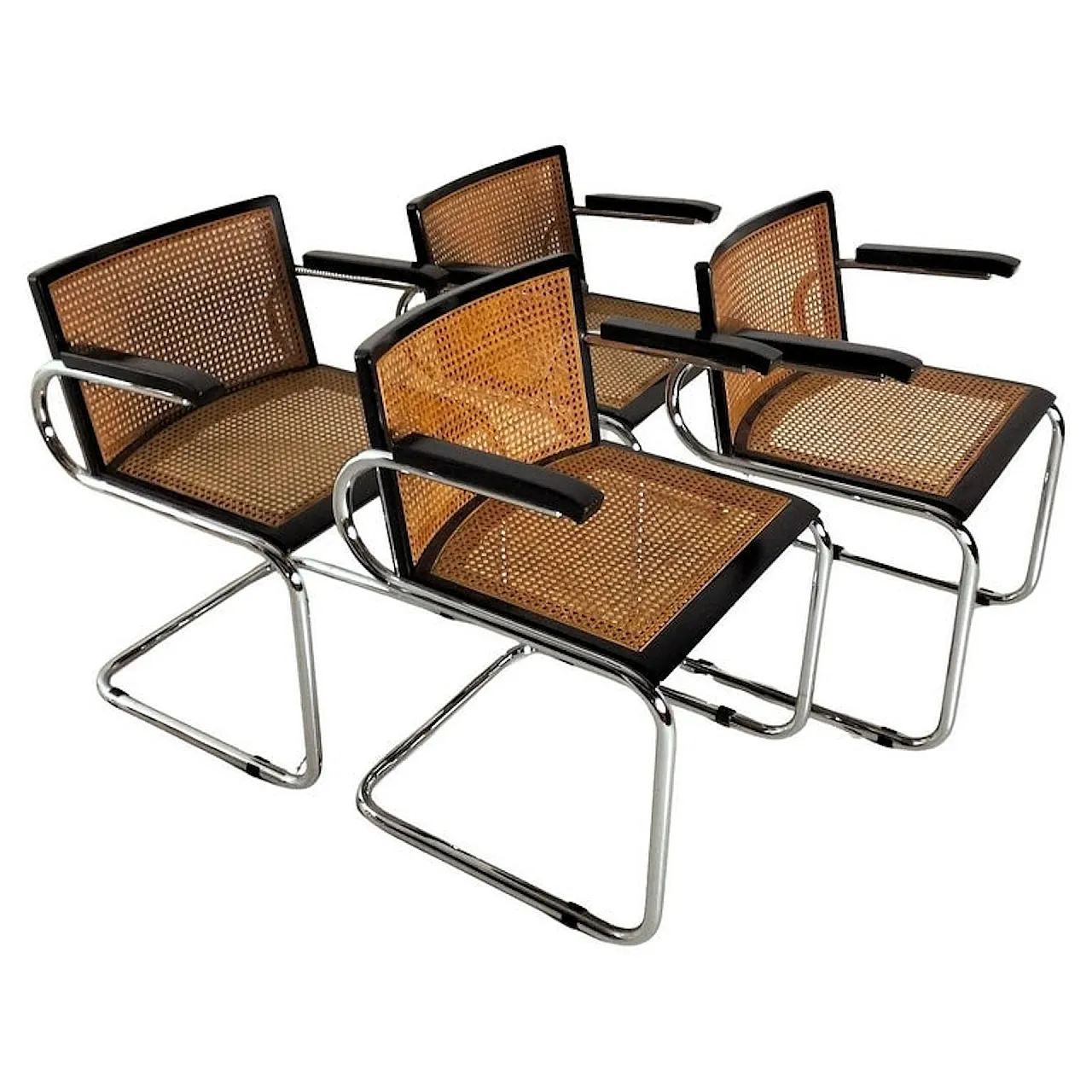 4 chairs in Luigi Saccardo style for Armet, 70s 1