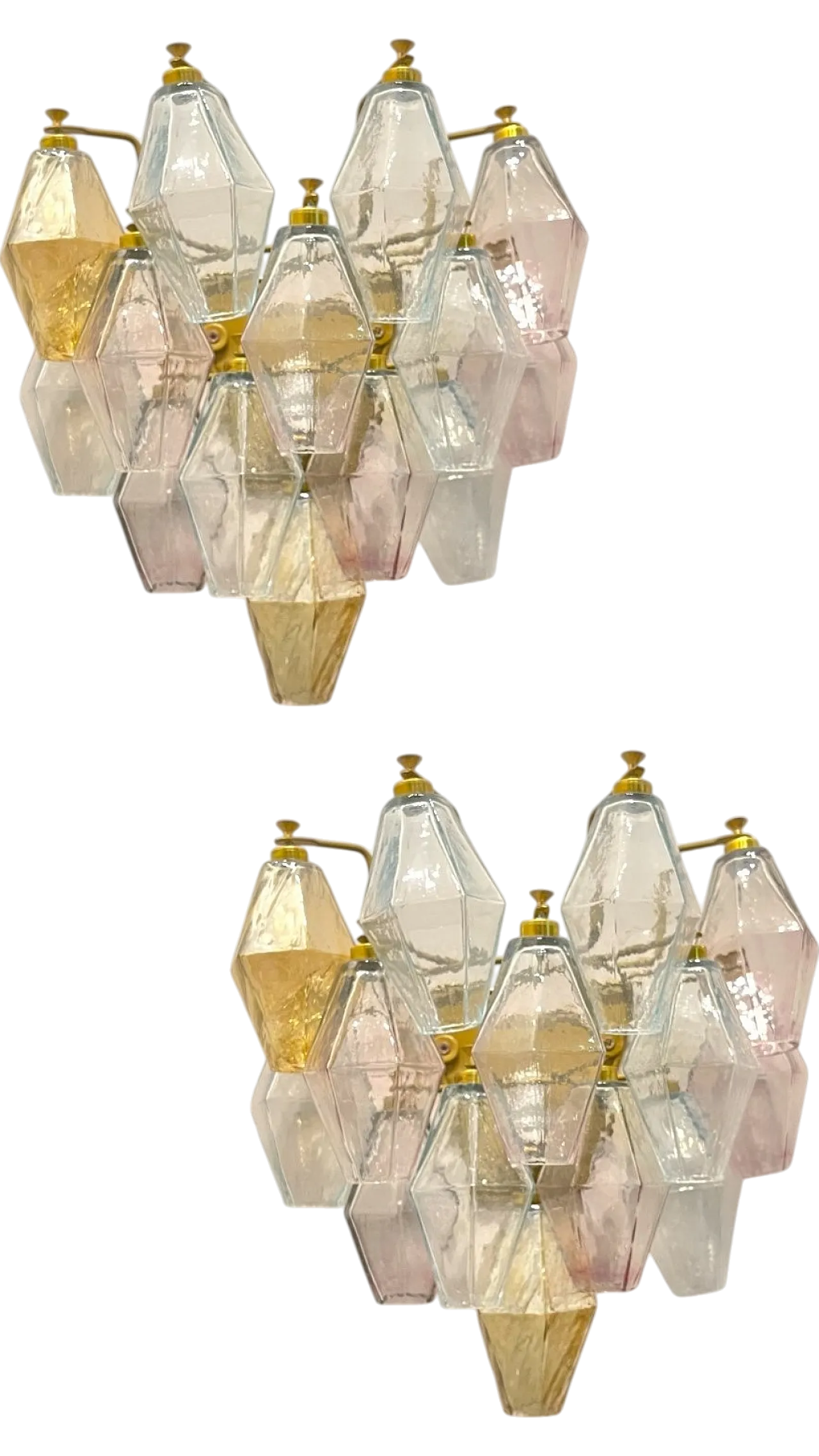 Pair of Murano glass polygon notes, 80s 11