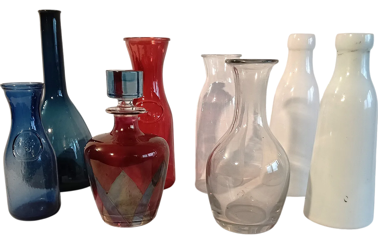 8 decorative bottles, 70s 11