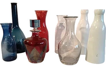 8 decorative bottles, 70s