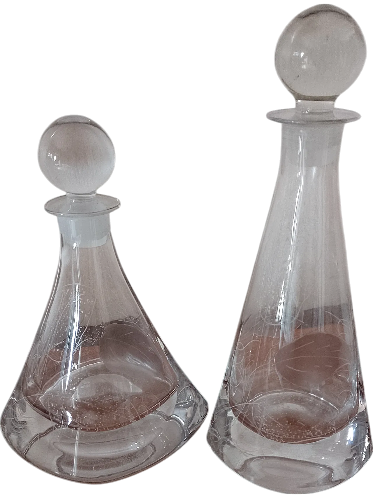 Pair of glass liqueur bottles, 2000s 4