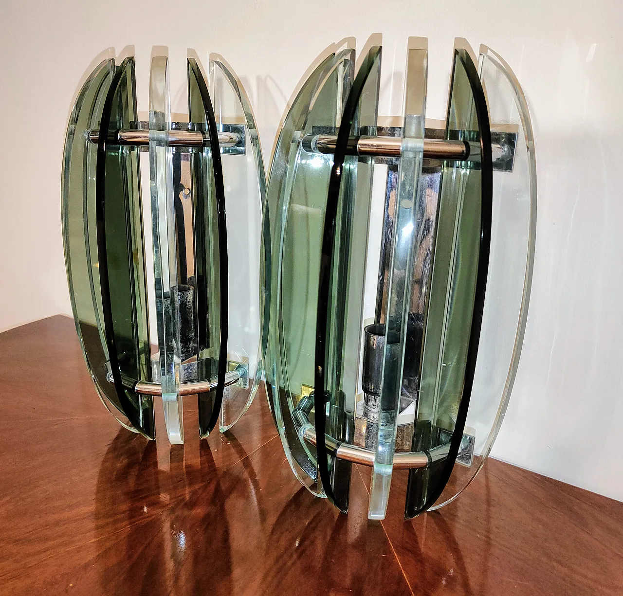 Green wall lamps by Veca, 70s 7