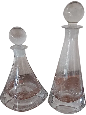 Pair of glass liqueur bottles, 2000s