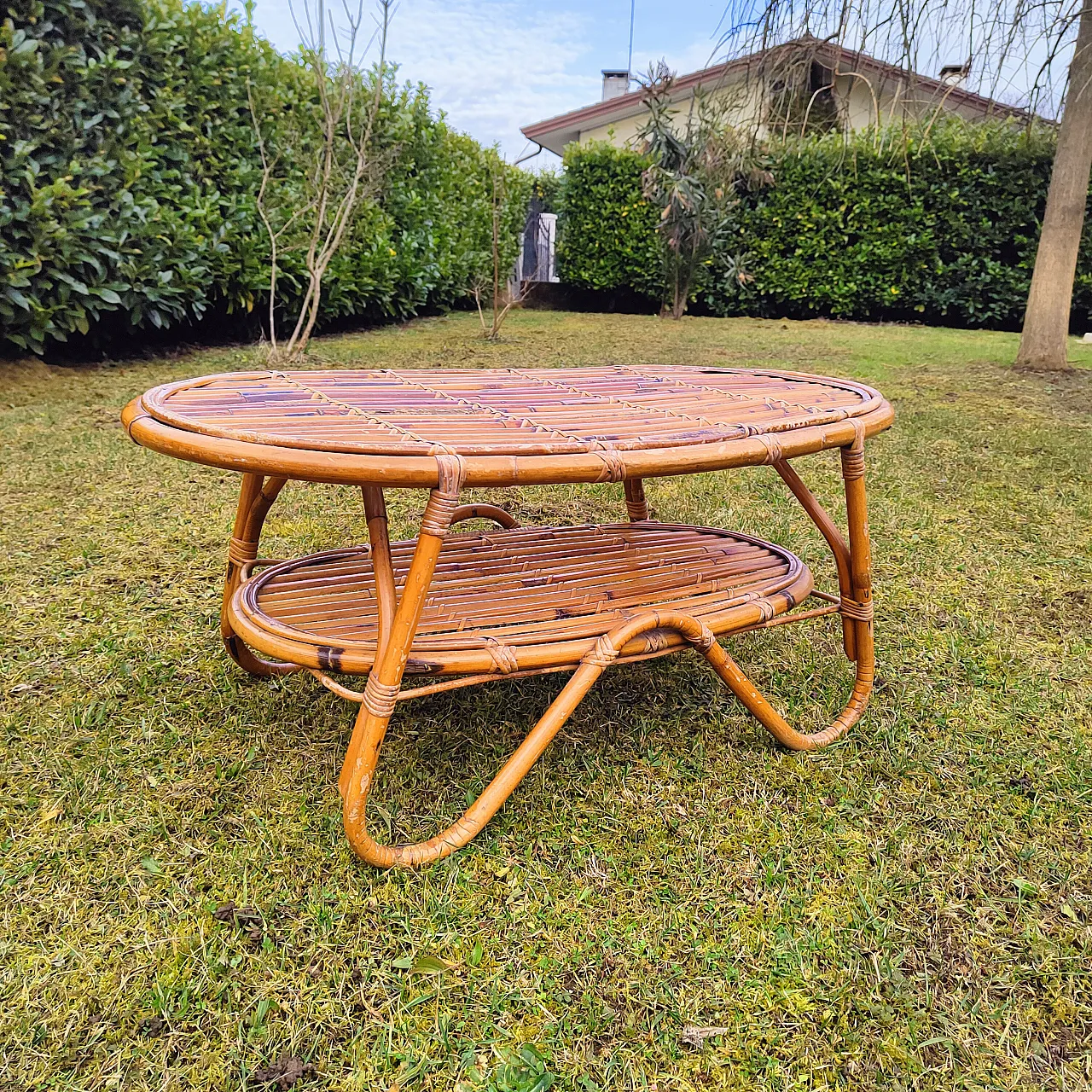 Bamboo table by Titoli Agnoli for Bonacina, 1960 1